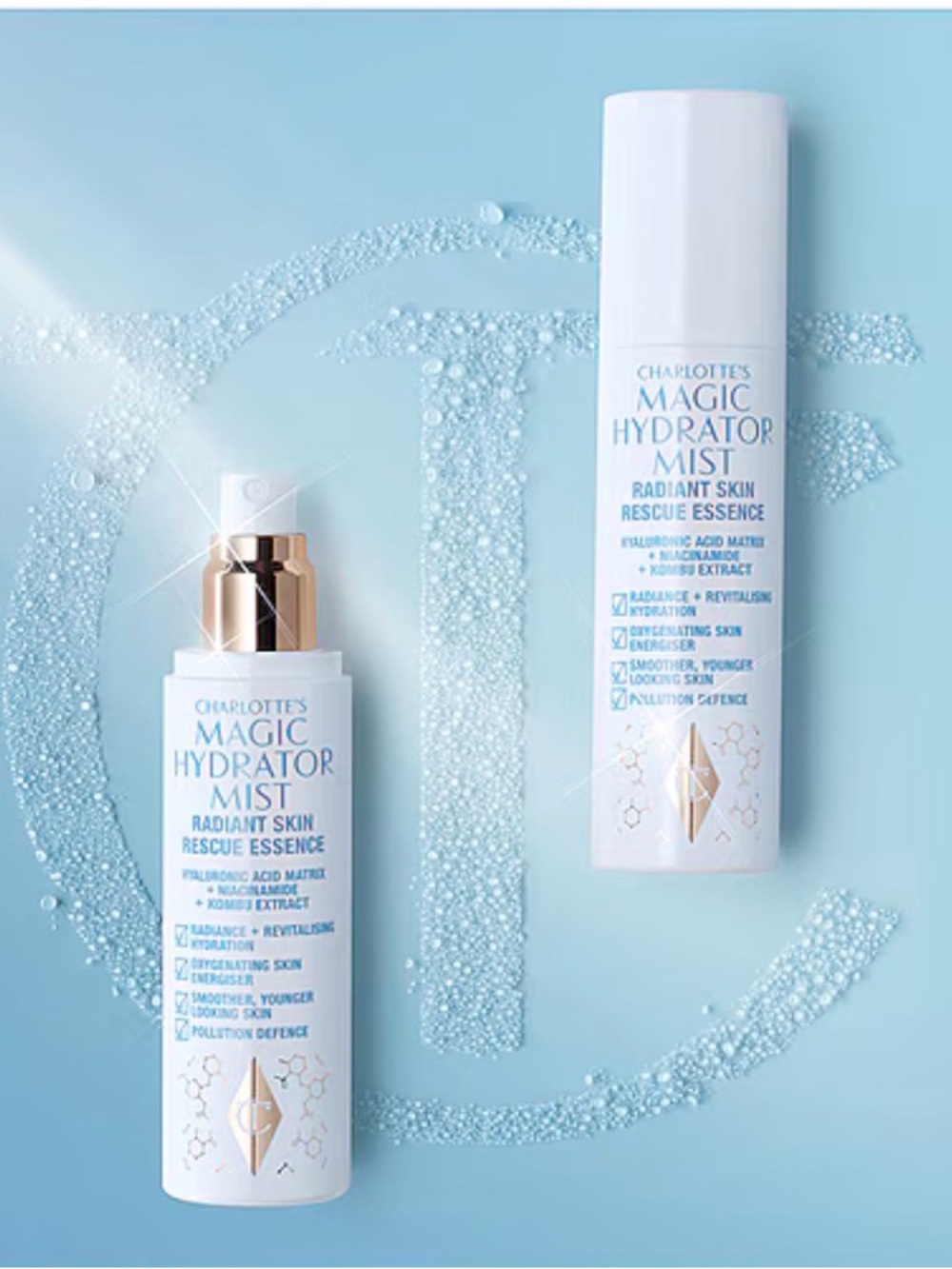 Charlotte Tilbury Rescue Essence Facial Hydration - White and Light Blue - Picture 2 of 10